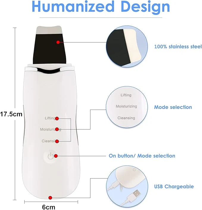3-in-1 Ultrasonic Facial Skin Scrubber™ Deep Clean • Smooth & Refresh • Boost Your Skincare Routine • At-Home Facial Care