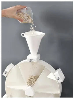 6-Section Wall-Mounted Grain Dispenser™  6 Separate Compartments • One-Press Dispensing • Transparent Storage • Space-Saving Design