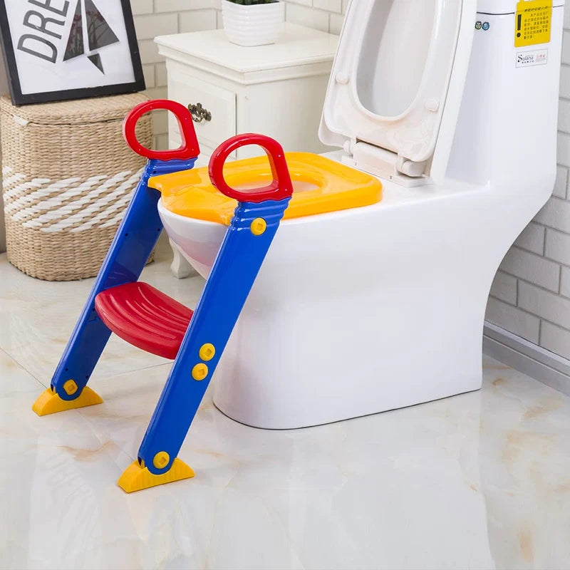 Kids Toilet Training Ladder Seat™  Safer Steps • Toddler-Friendly Design • Adjustable Height • Easy Fold-Away Storage