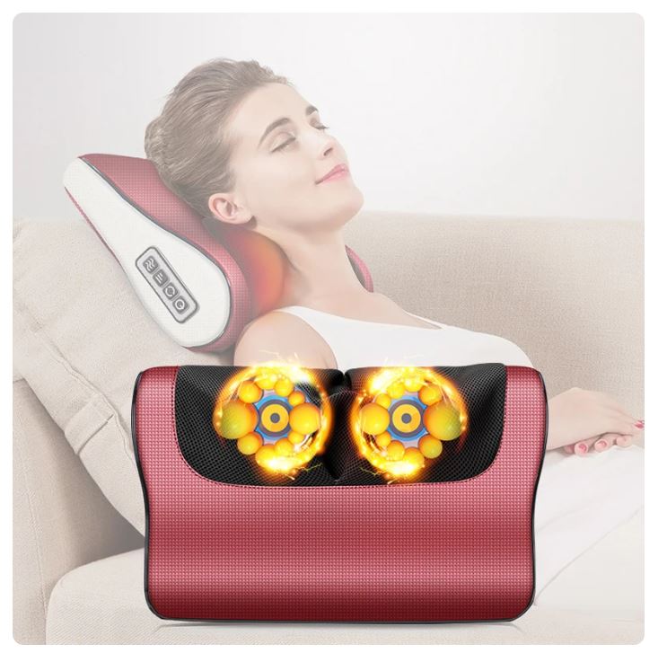 Electric Massage Pillow™  Soothing Massage • Adjustable Speed • Direction Control • Cozy At-Home Relaxation