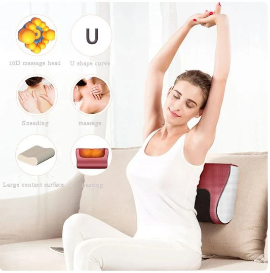 Electric Massage Pillow™  Soothing Massage • Adjustable Speed • Direction Control • Cozy At-Home Relaxation