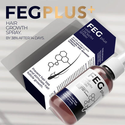 FEG Plus™ Hair & Scalp Care Spray  Scalp Nourishment • Supports Stronger-Looking Hair • Lightweight Spray • Anagain + Procapil + Seaweed Extract  Give Your Hair Roots Extra Ca