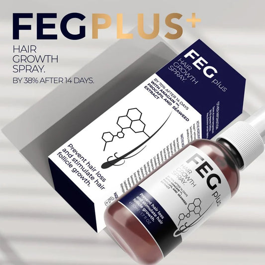 FEG Plus™ Hair & Scalp Care Spray  Scalp Nourishment • Supports Stronger-Looking Hair • Lightweight Spray • Anagain + Procapil + Seaweed Extract  Give Your Hair Roots Extra Ca