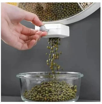 6-Section Wall-Mounted Grain Dispenser™  6 Separate Compartments • One-Press Dispensing • Transparent Storage • Space-Saving Design