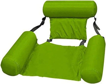 AquaLounge™ Inflatable Pool Float  Adjustable Reclining Position • Supportive Headrest • Comfortable Arm Support • Portable & Easy to Pack