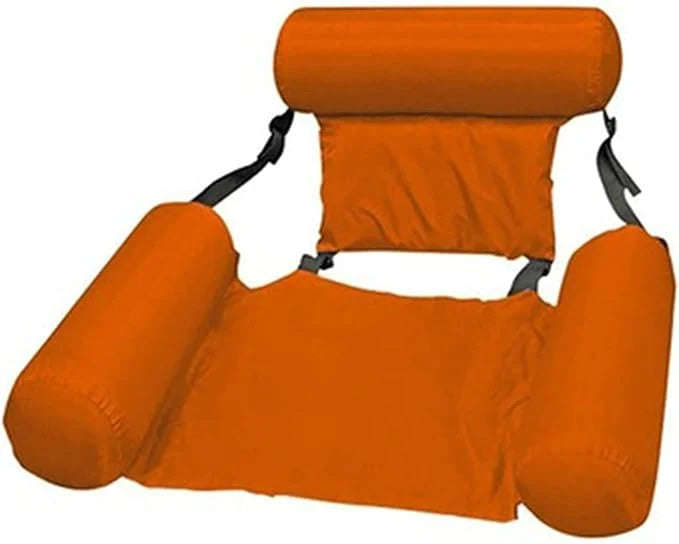 AquaLounge™ Inflatable Pool Float  Adjustable Reclining Position • Supportive Headrest • Comfortable Arm Support • Portable & Easy to Pack